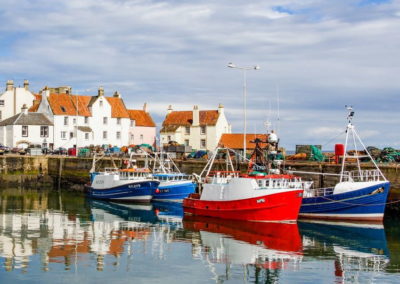 Four boats in Pittenweem harbour