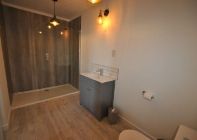 Large bathroom with walk-in shower
