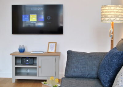Wall-mounted smart TV with Netflix