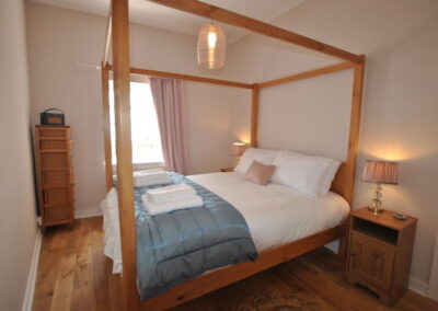 Double bedroom with views towards the Isle of May