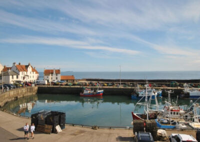 Enviable views across the harbour to the Isle of May