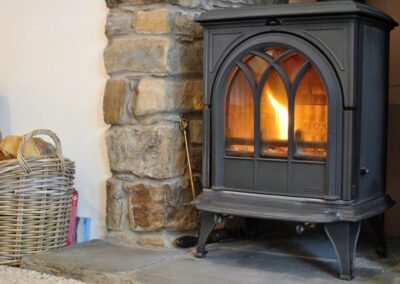 The wood burning stove ensures cosy nights, even in the colder days
