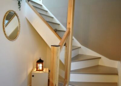 The master suite is reached via its own staircase