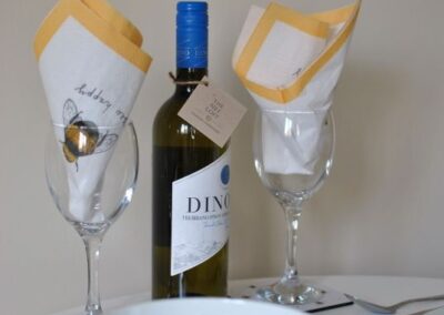 Bottle of wine and two wine glasses