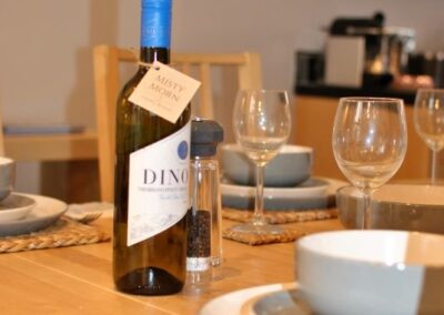 Bottle of wine on dining table