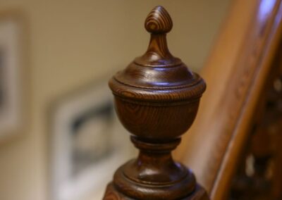 Close up of staircase post cap