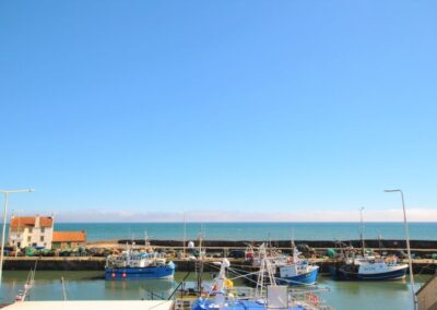 View across the harbour with boats