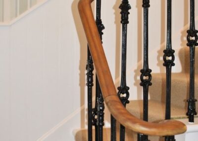 Black iron and wooden staircase