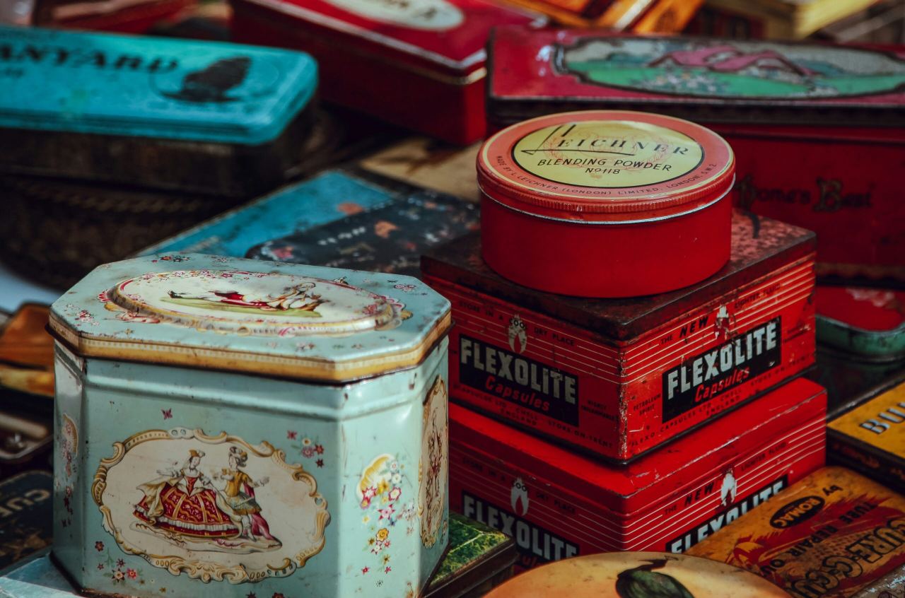 Collection of old tins