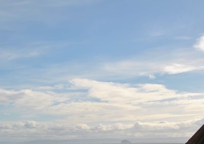 View across harbour towards the sea.
